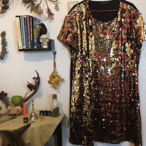 Boohoo sequin shift dress